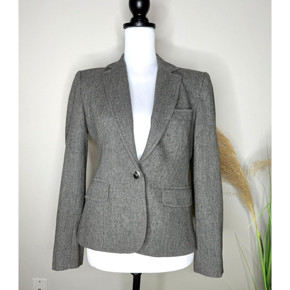 Evan Picone Wool Blazer Single Breast One Button VTG Sz 10 Womens Pocket Work - Picture 1 of 8